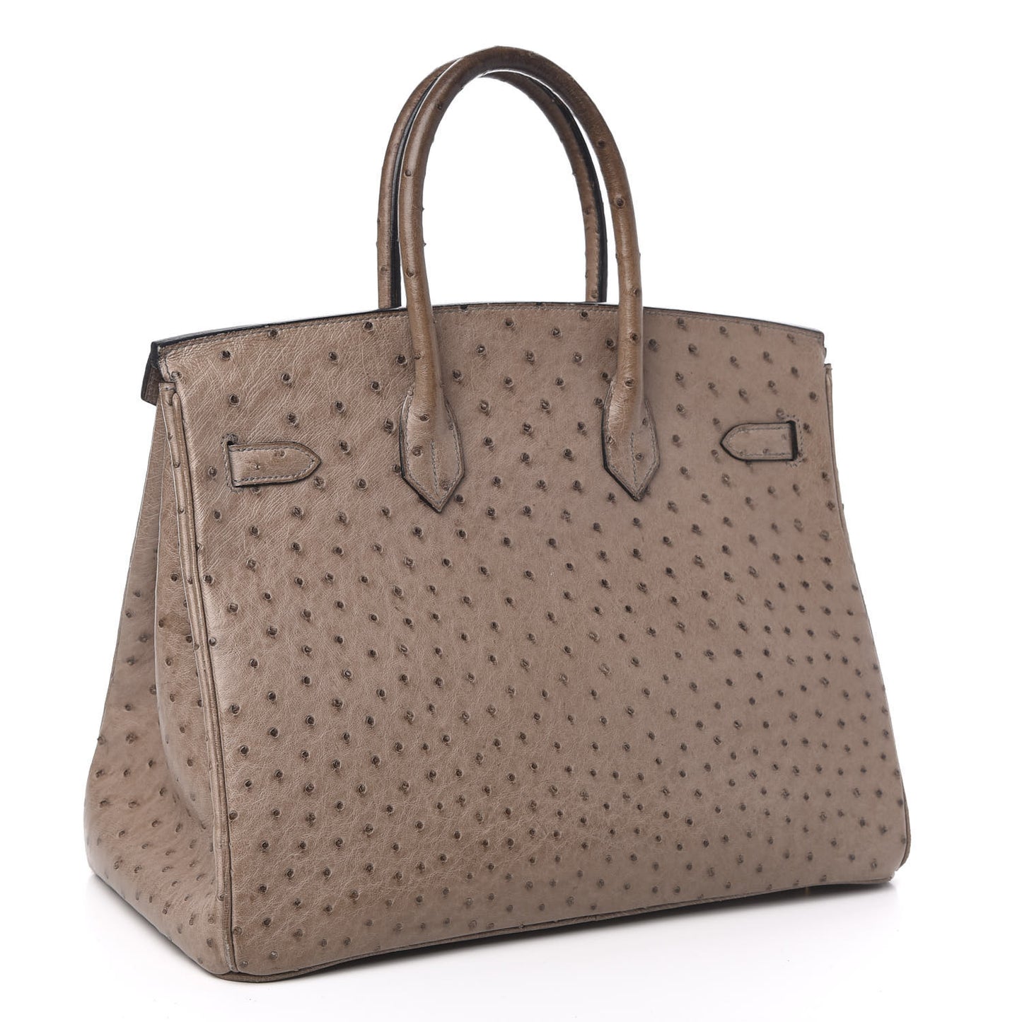 Ostrich Birkin 35 Gris Tourterelle