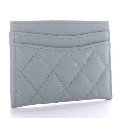 Chanel Caviar Quilted Card Holder Light Blue 3 of 9