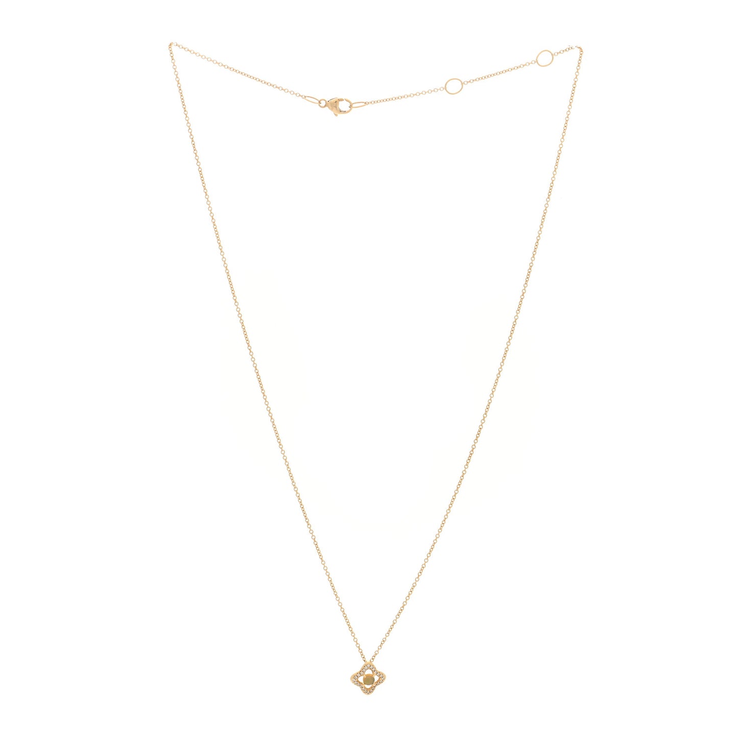 18K Yellow Gold Diamond Station Necklace