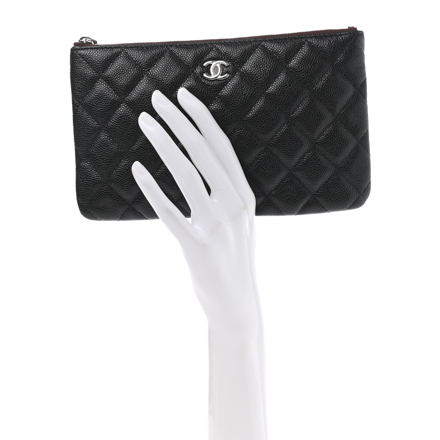 Caviar Quilted Cosmetic Case Black