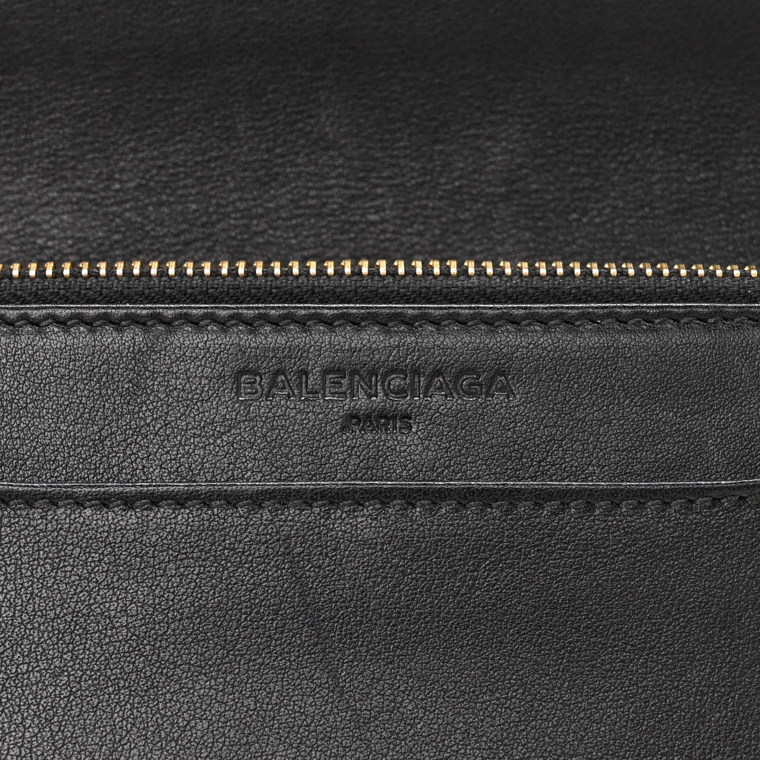 Balenciaga Veau Amp Plate Gold Chain Wallet Black 6 of 14