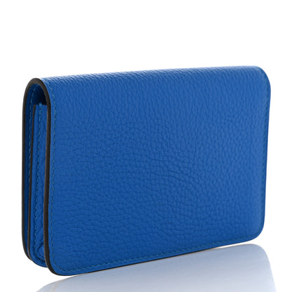 Hermes Togo Dogon Card Case Bleu France 3 of 8
