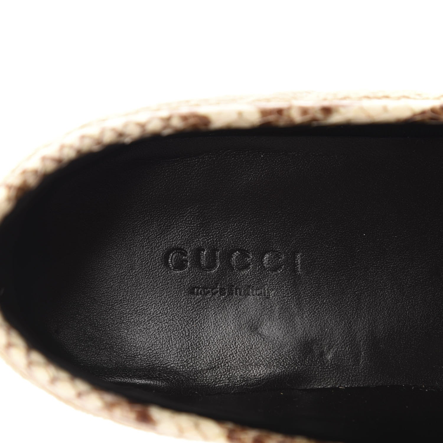 Gucci Raffia Elaphe Matelasse Horsebit Womens Jordaan Loafers 39 Natural Cream Brown 7 of 10