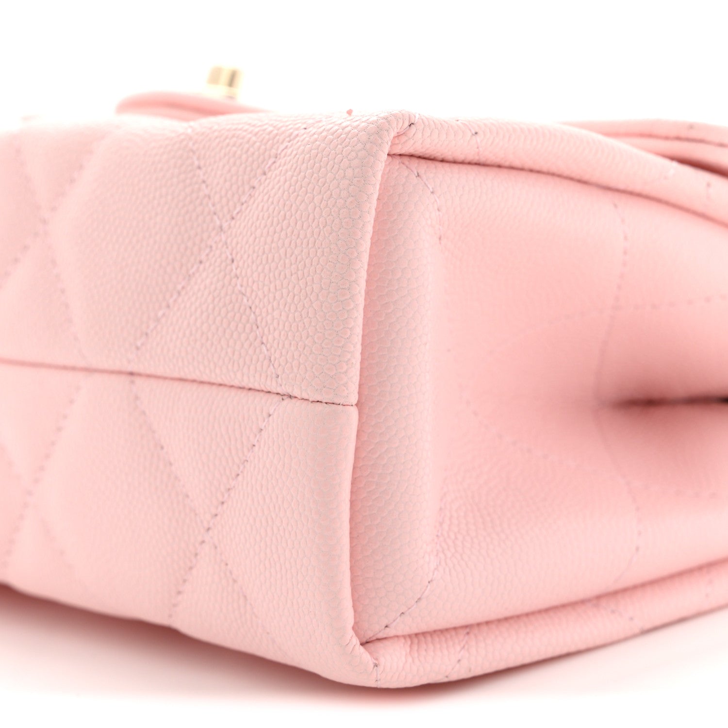Chanel Caviar Quilted Retro Mini Twist Top Handle Clutch Flap Light Pink 10 of 12