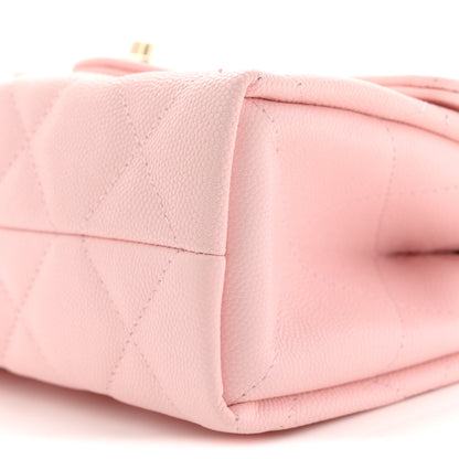 Chanel Caviar Quilted Retro Mini Twist Top Handle Clutch Flap Light Pink 10 of 12