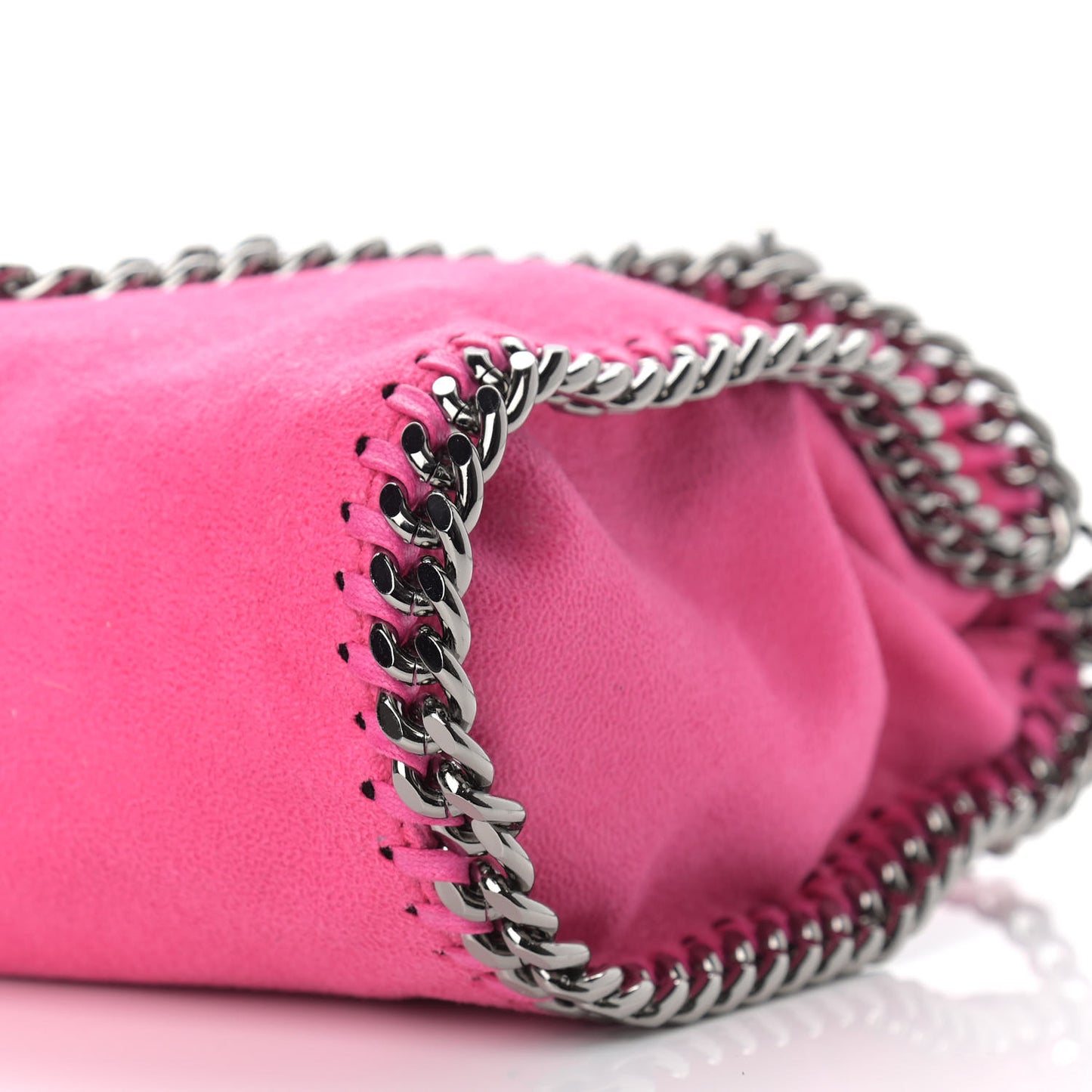 Shaggy Deer Mini Falabella Fold Over Tote Hot Pink
