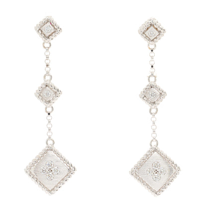 Roberto Coin 18K White Gold Diamond Palazzo Ducale Drop Earrings 1 of 4