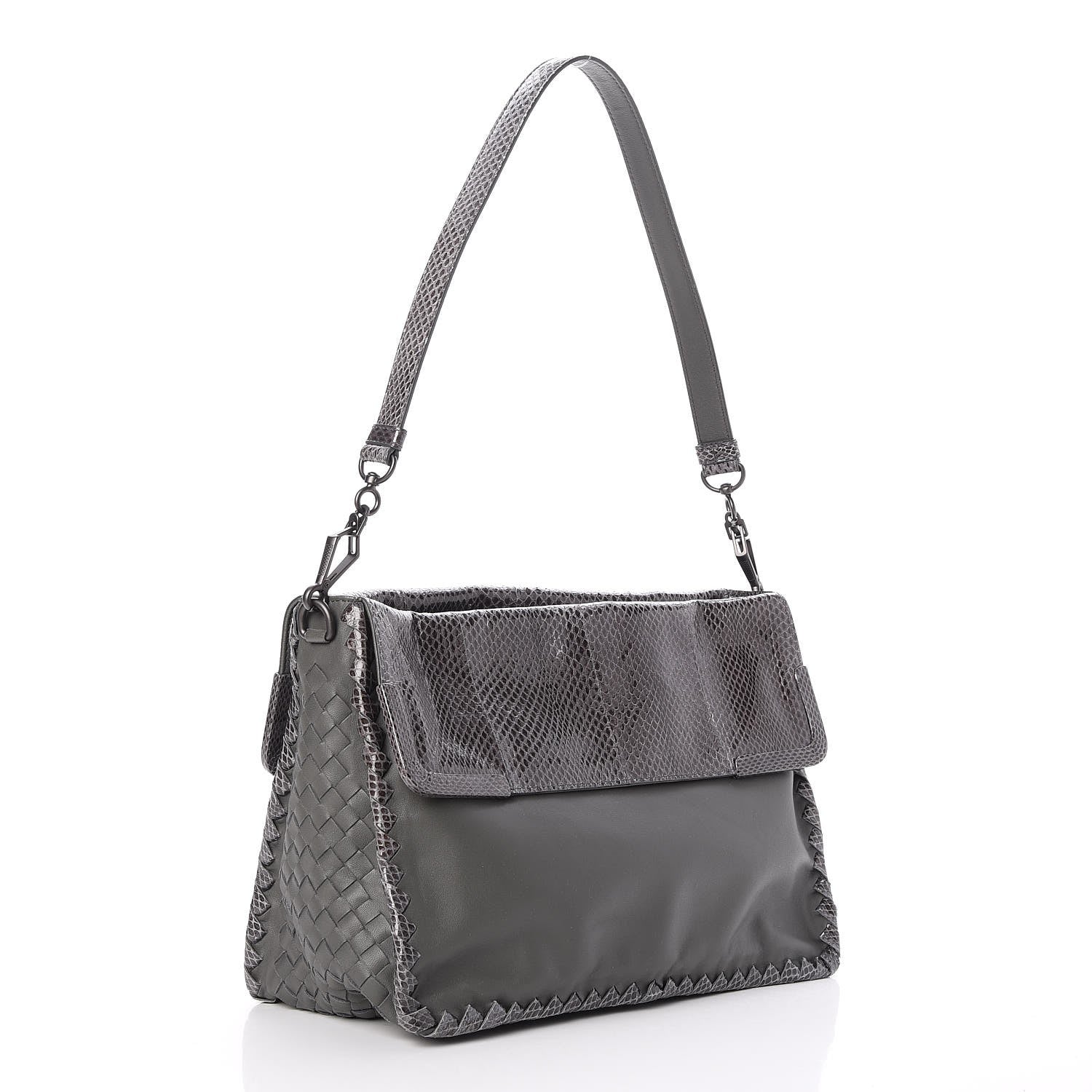 Bottega Veneta Nappa Intrecciato Ayers Shoulder Bag Grey 4 of 8