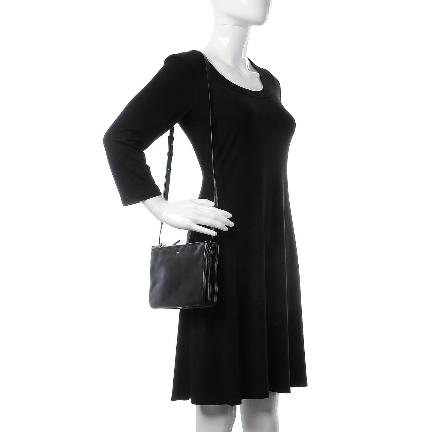 Lambskin Small Trio Crossbody Bag Black