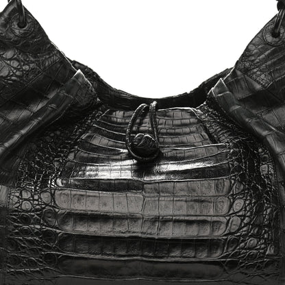 Nancy Gonzalez Crocodile Hobo Black 7 of 9