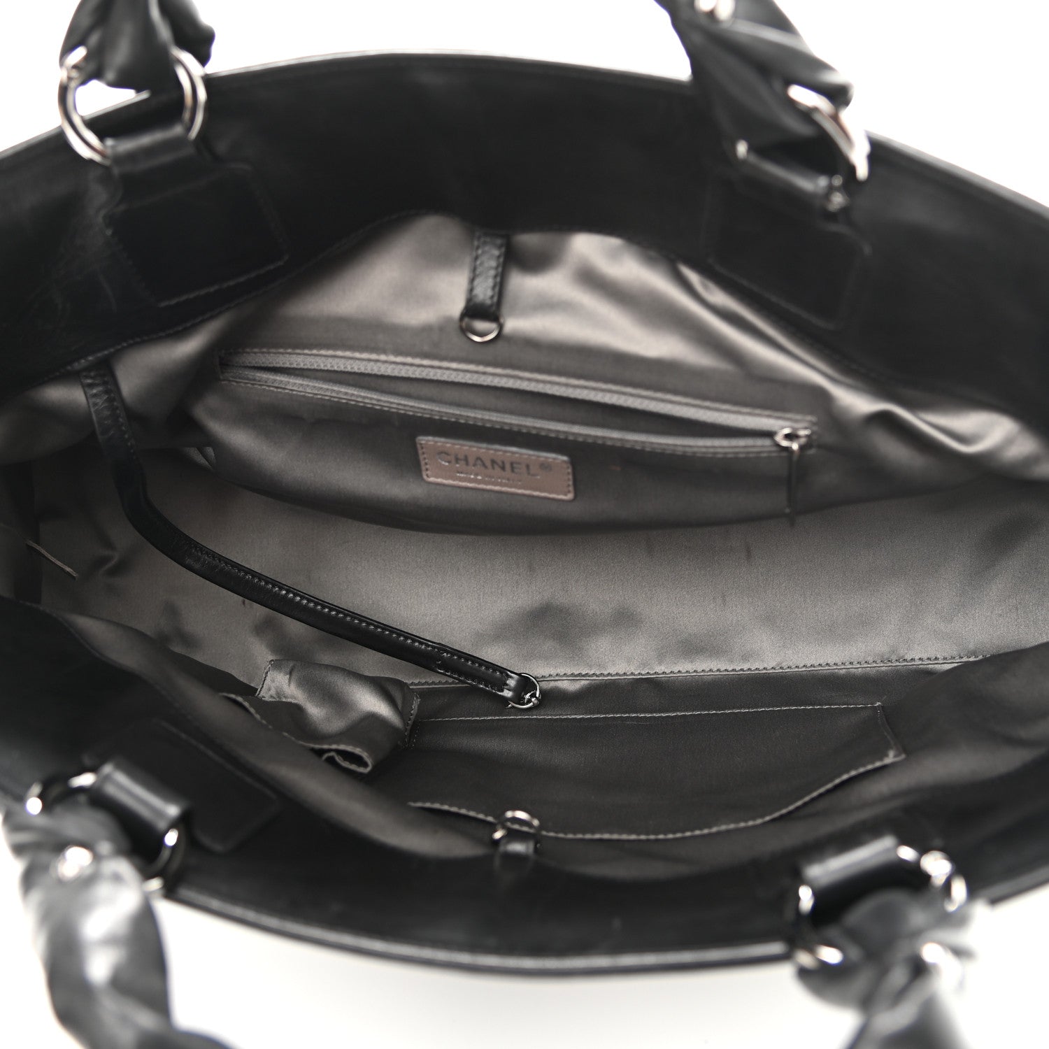 Chanel Lambskin East West Soho Shopper Black 5 of 10