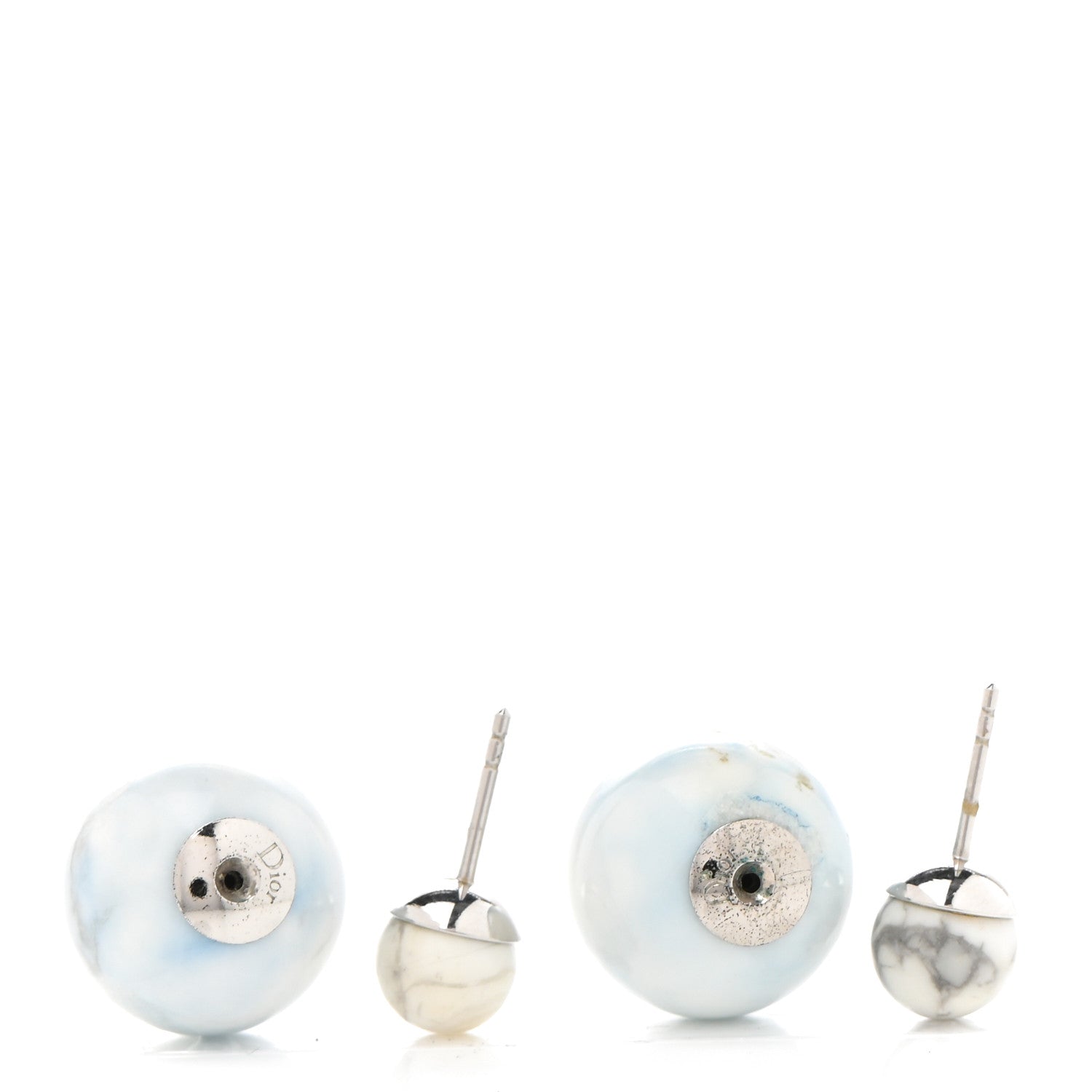Christian Dior Palladium Mise En Dior Tribal Earrings White 3 of 5