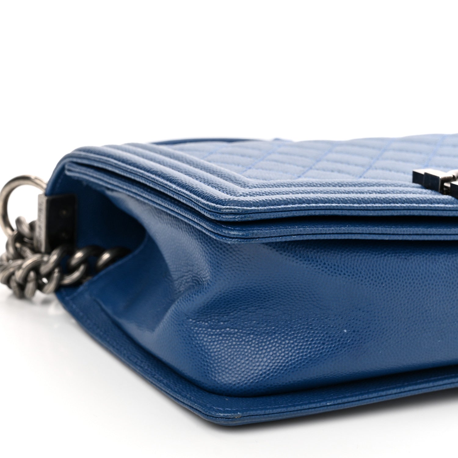 Chanel Caviar Quilted Medium Boy Flap Blue 8 of 12