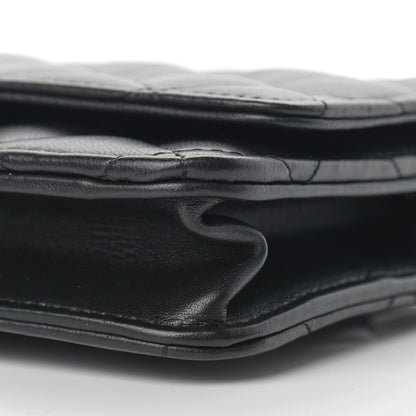 Chanel Lambskin Quilted Wallet On Chain WOC Black 10 of 12