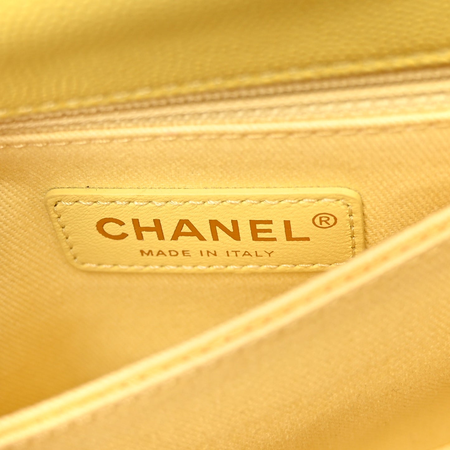 Caviar Quilted Mini Coco Handle Flap Yellow