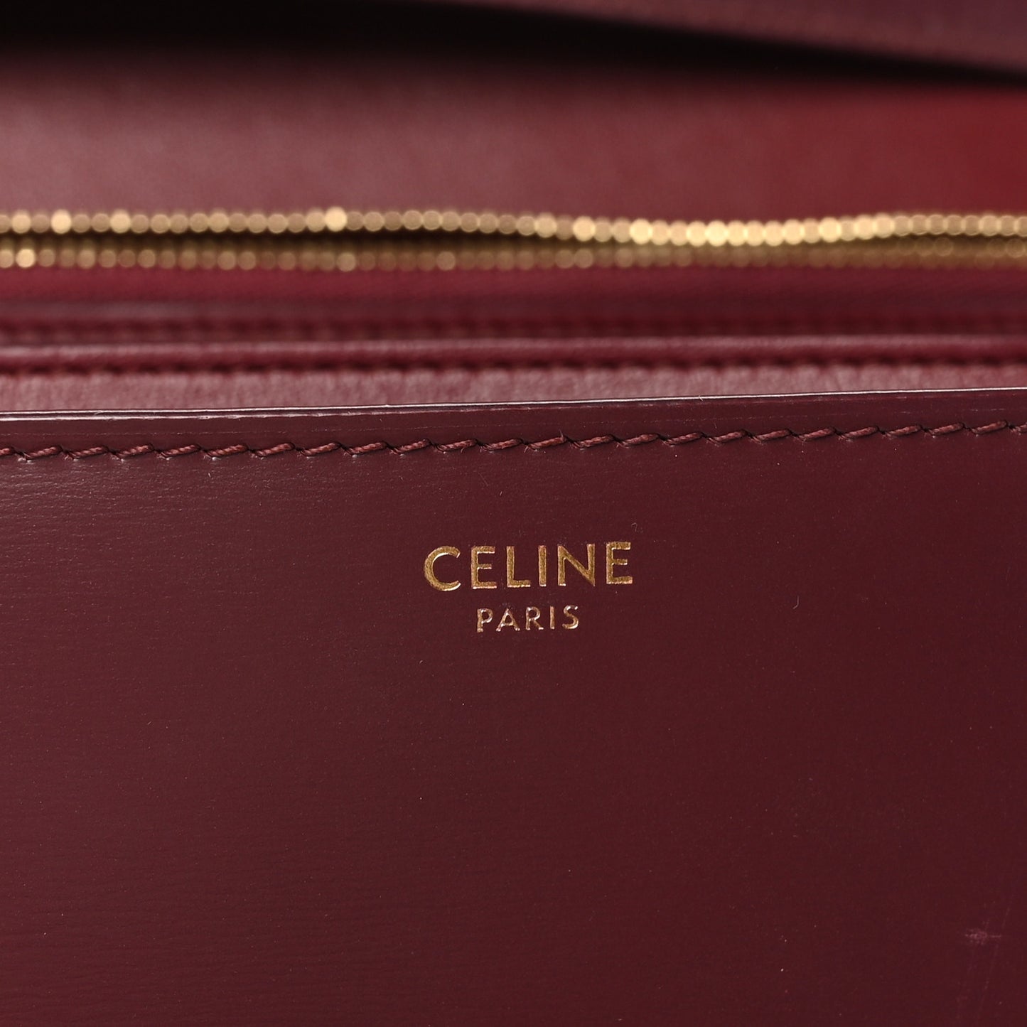 Box Calfskin Medium Classic Box Flap Bag Burgundy