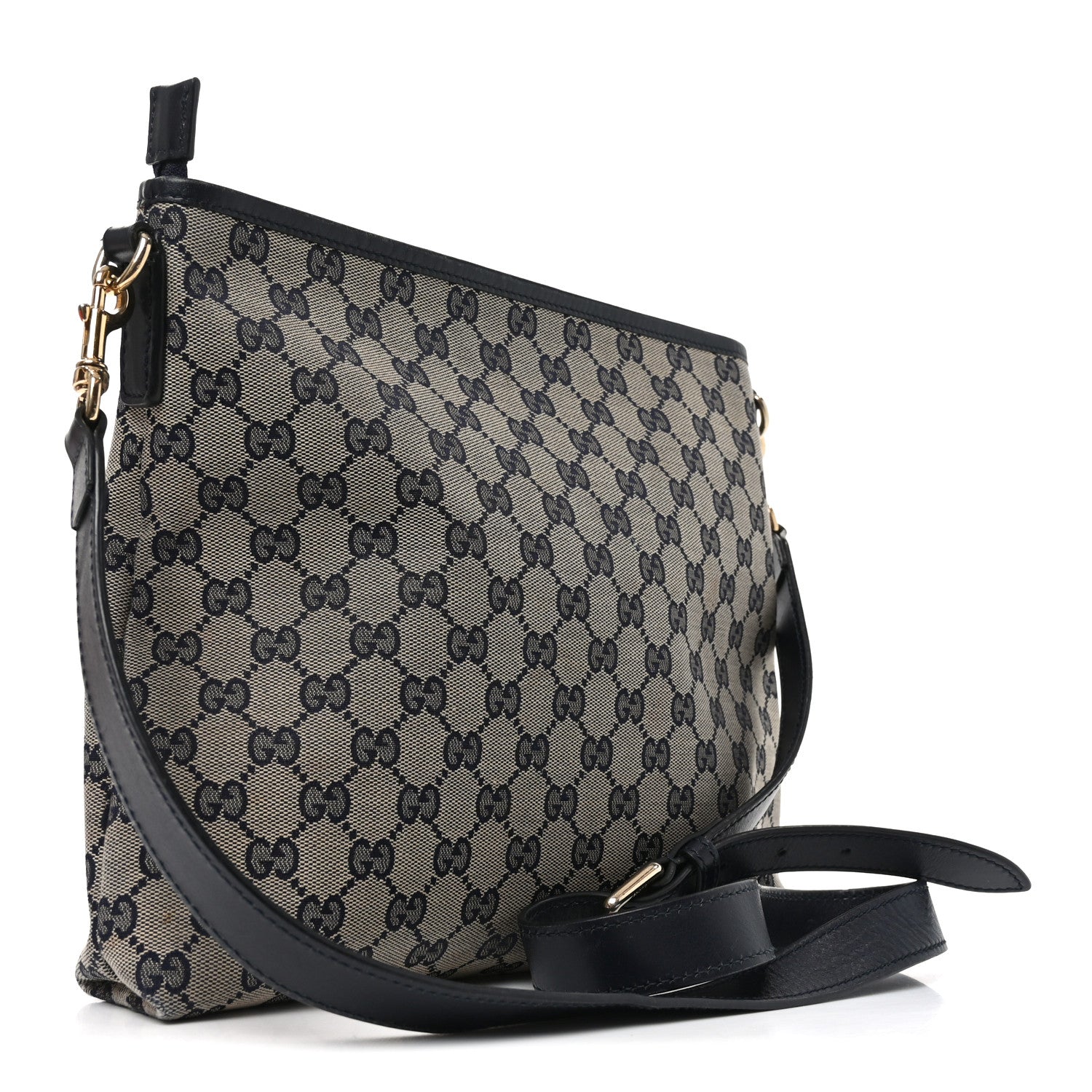 Gucci GG Supreme Monogram Web Flat Messenger Bag Navy 3 of 10