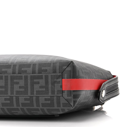 Fendi Glazed Fabric Vitello Grace Century FF 1974 Heat Sealed By The Way Messenger Bag Black Rosso 10 of 11