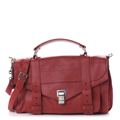 Proenza Schouler Lambskin Medium PS1 Satchel True Red 1 of 9