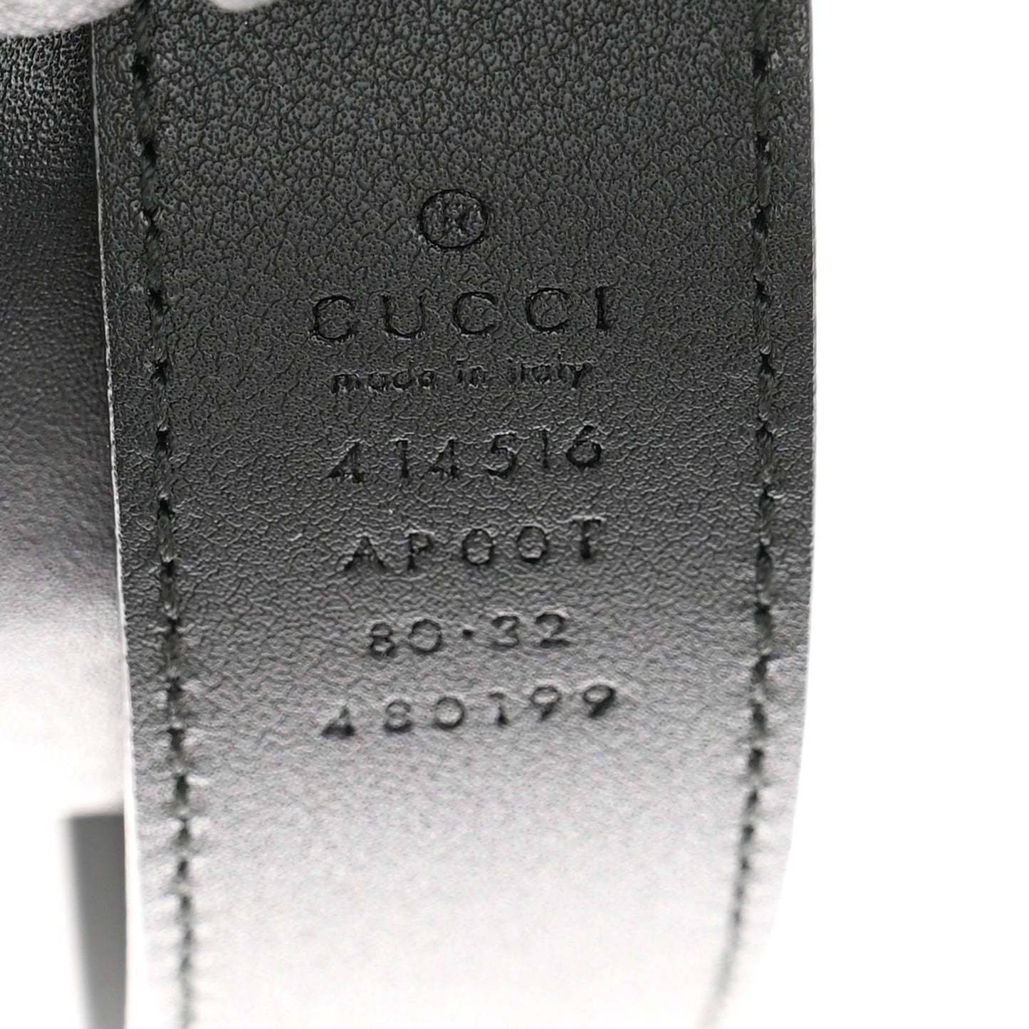Moon Calfskin Double G 30mm Belt 80 32 Black