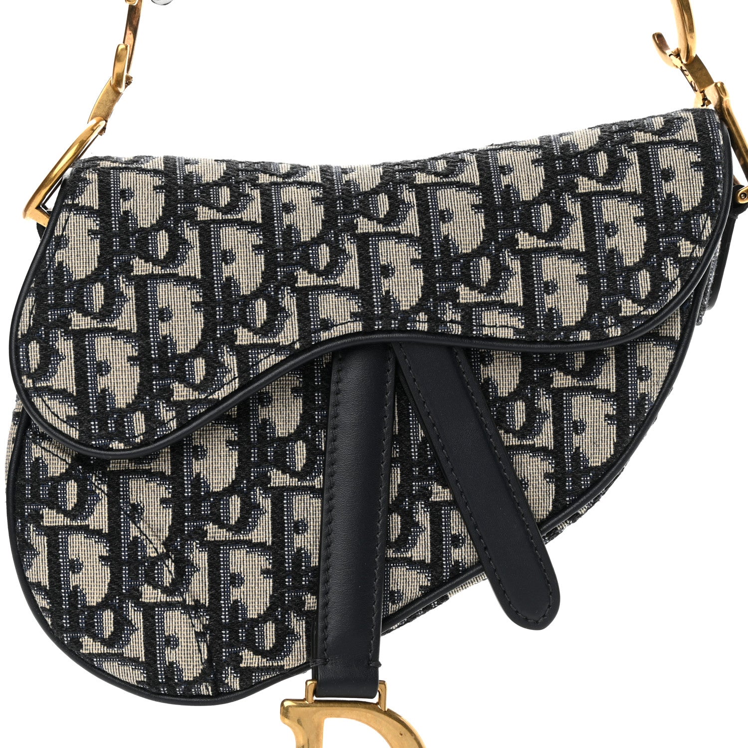 Christian Dior Oblique Mini Saddle Bag Blue 8 of 11