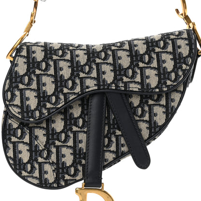 Christian Dior Oblique Mini Saddle Bag Blue 8 of 11