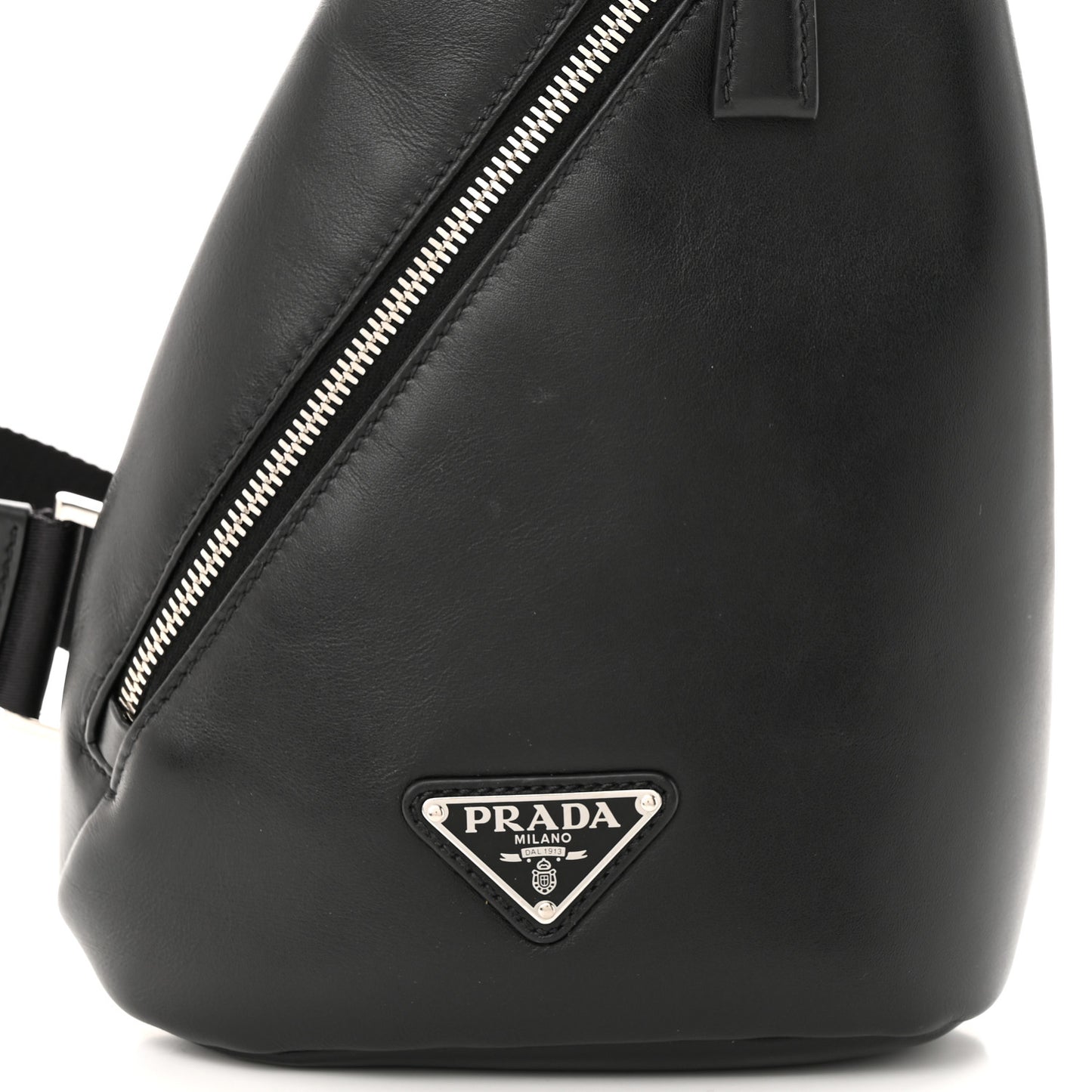 Softy Calfskin Triangle Cross Bag Black