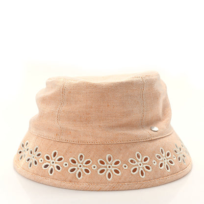 Hermes Linen Cotton Embroidered Eloise Garden Party Bucket Hat 58 Jaune Itauba 5 of 8