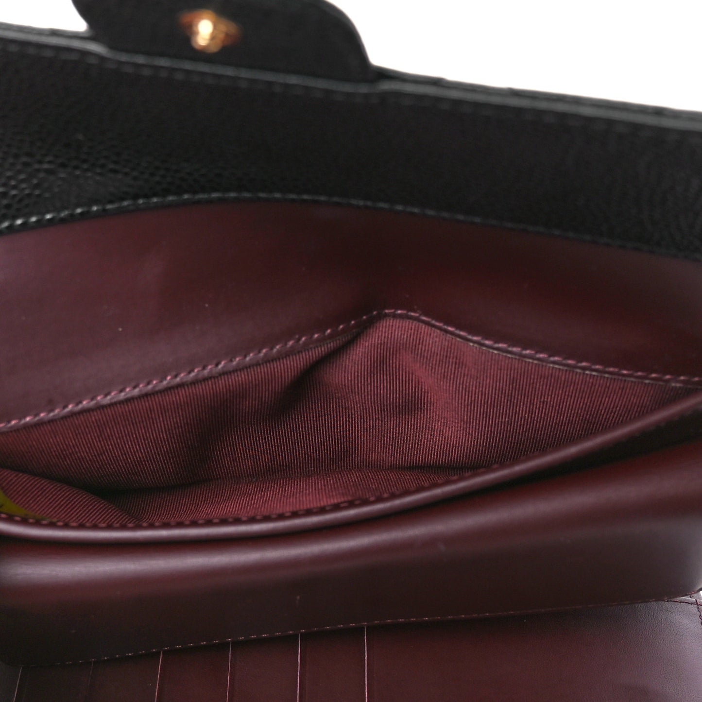 Caviar Quilted Large Flap Wallet Black