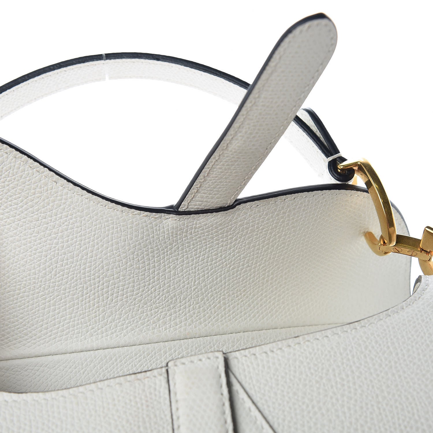Christian Dior Grained Calfskin Mini Saddle Bag White 10 of 10