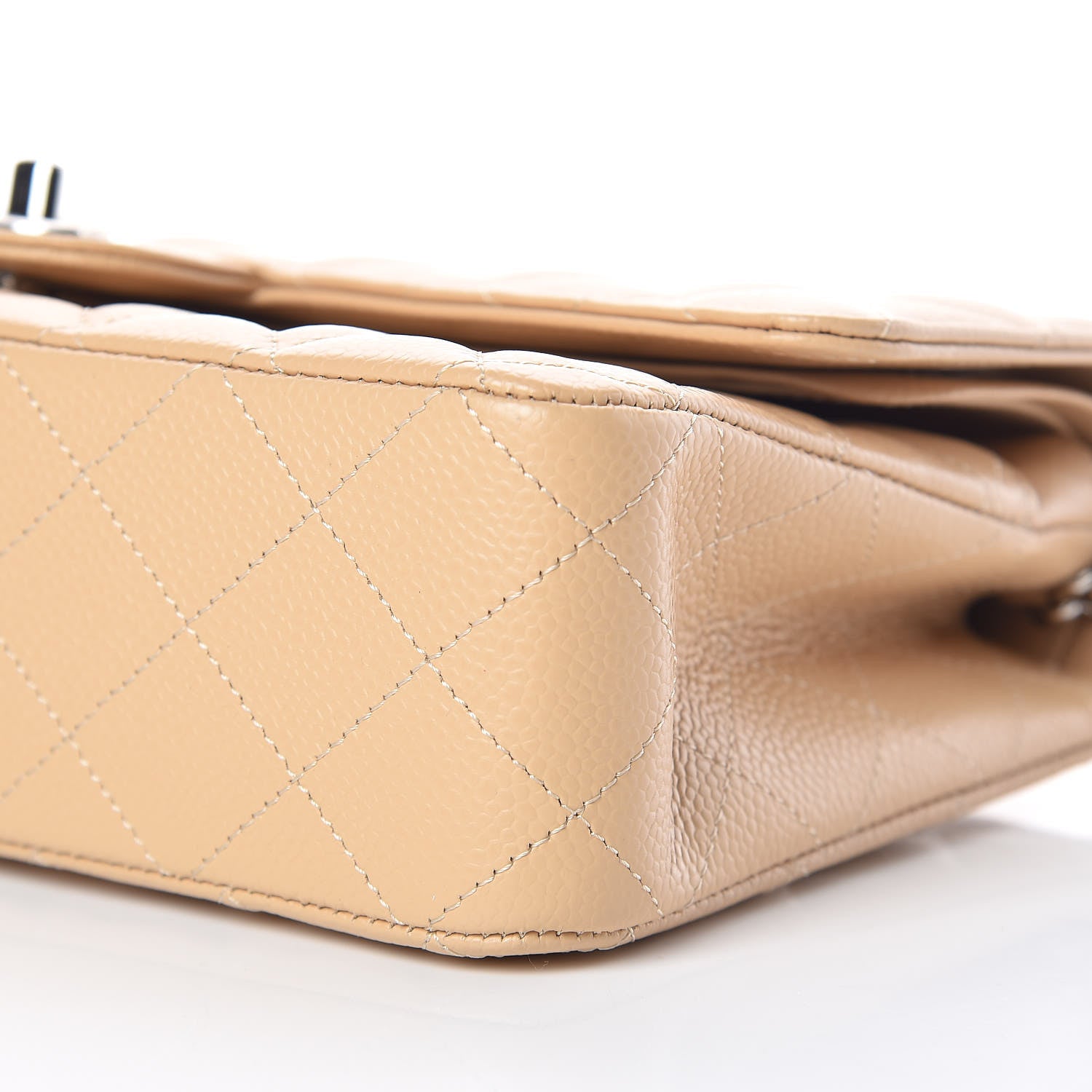 Chanel Caviar Quilted Medium Double Flap Beige Clair 6 of 10
