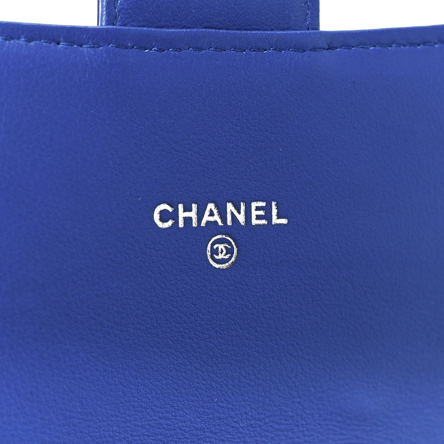 Patent Calfskin Quilted Flap Clutch Wallet Blue