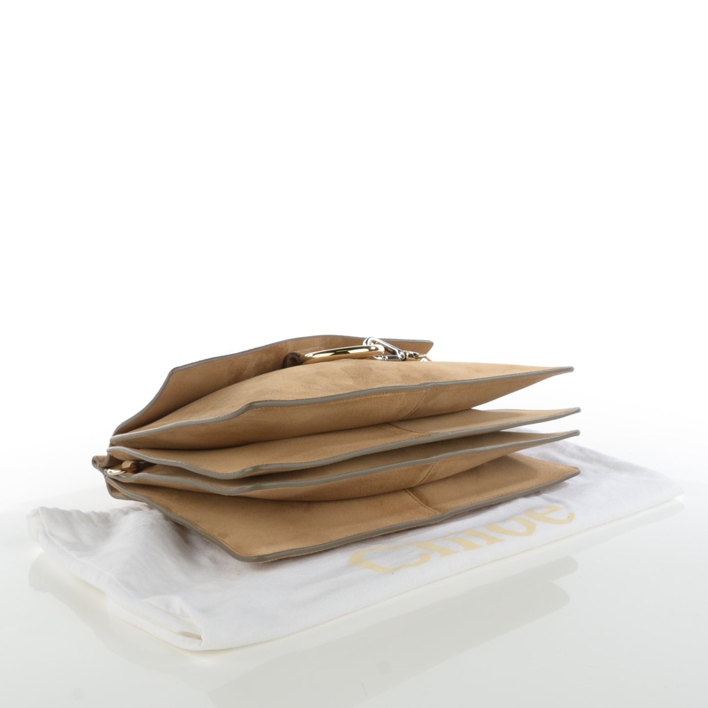 Suede Medium Faye Shoulder Bag Desert Beige