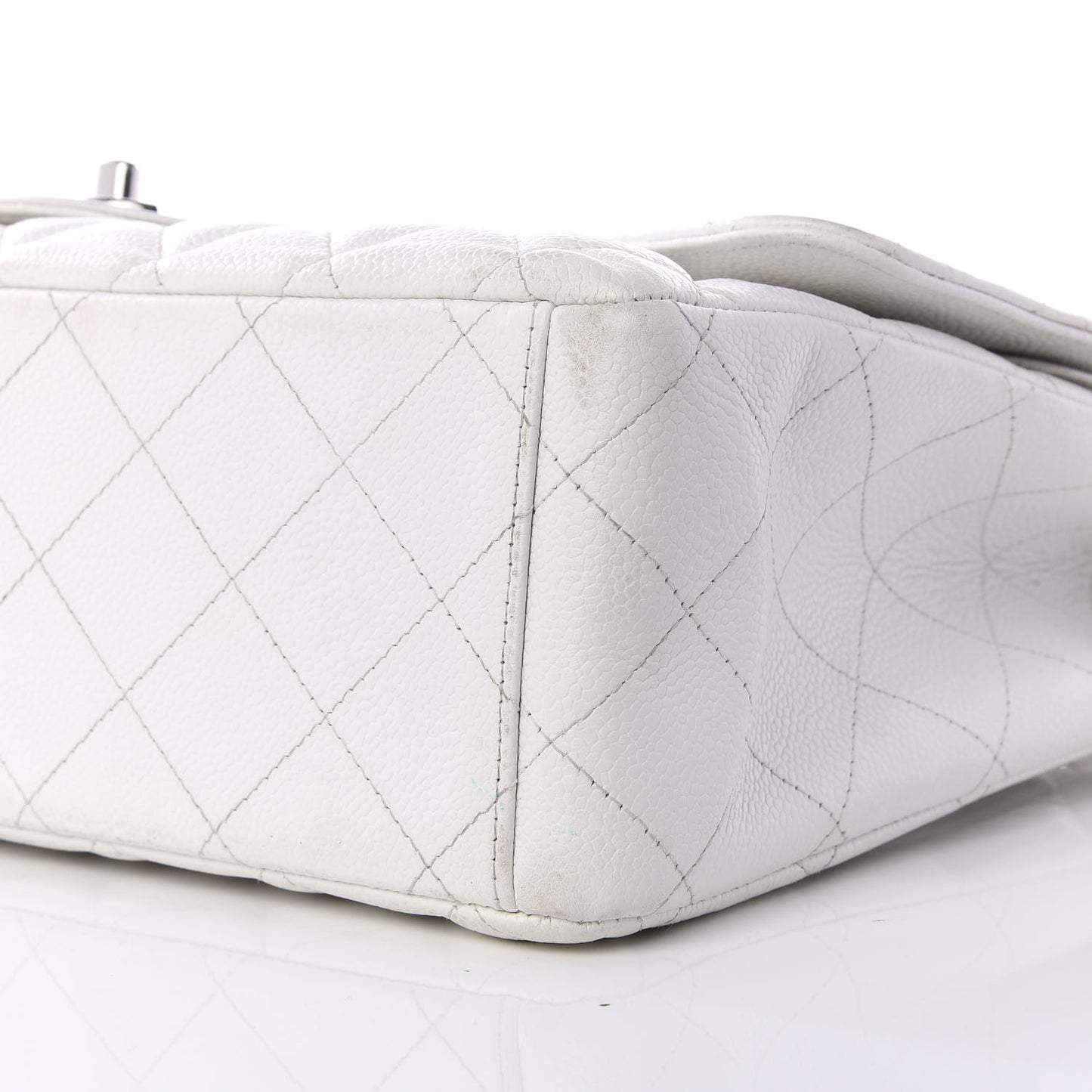 Caviar Quilted Maxi Double Flap White