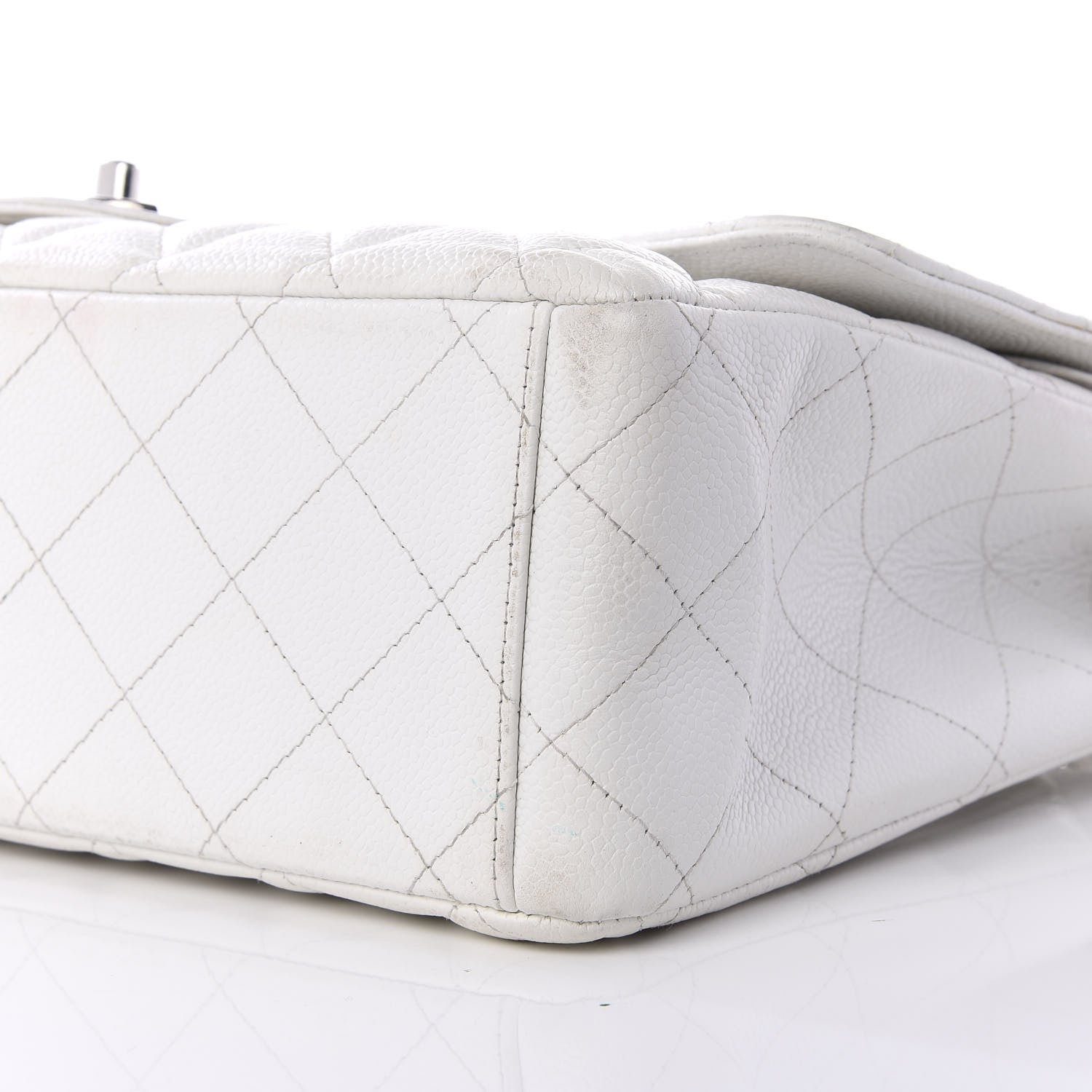 Chanel Caviar Quilted Maxi Double Flap White 6 of 8