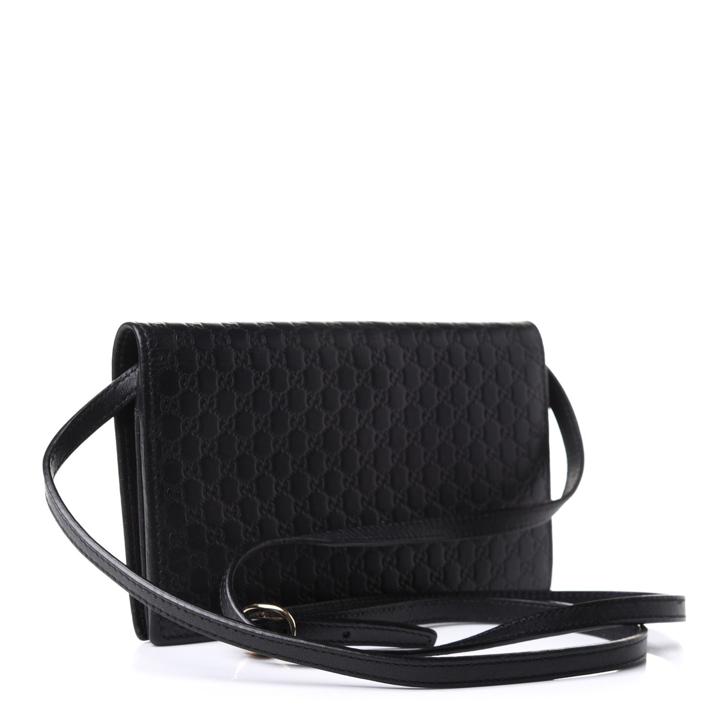 Microguccissima Crossbody Wallet Black