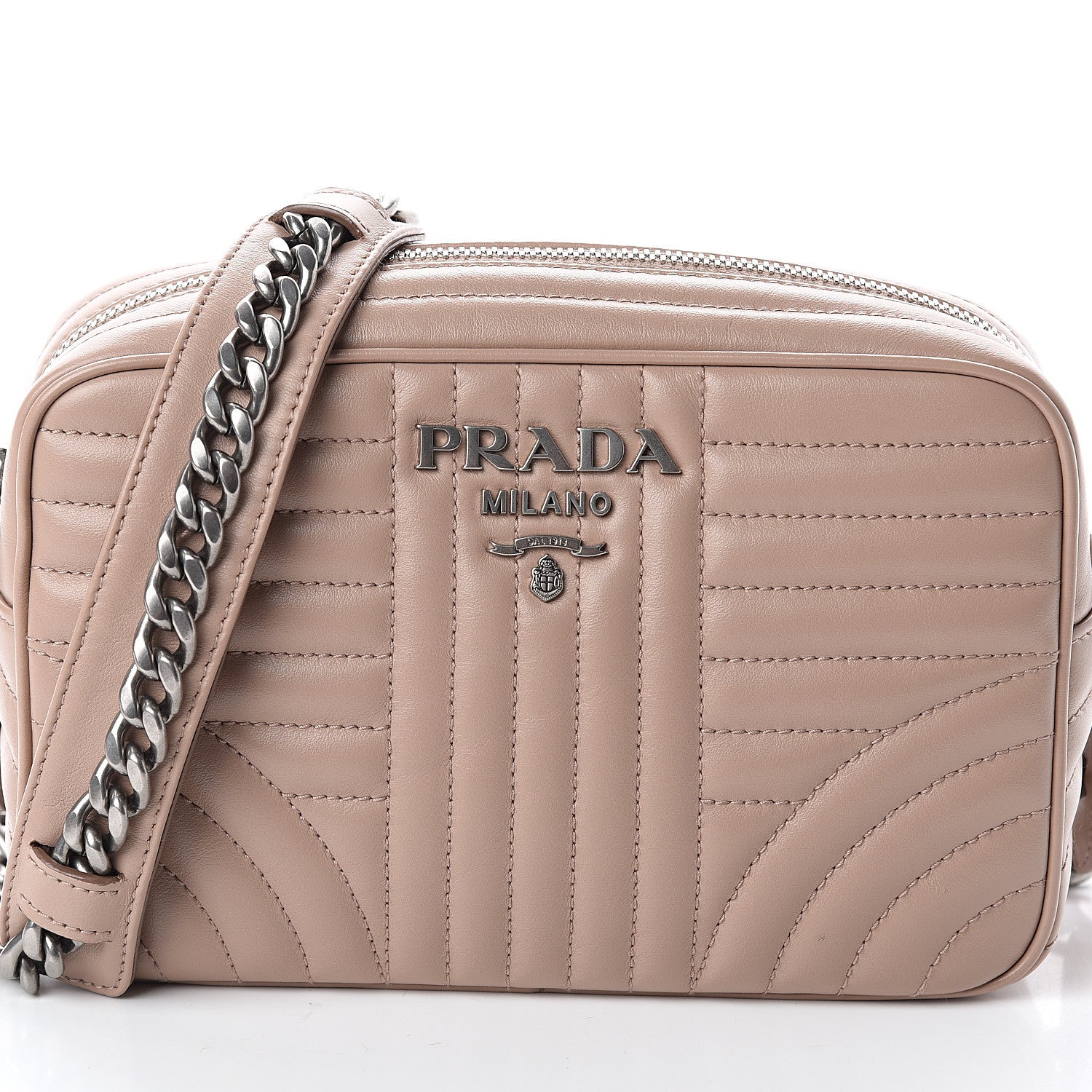 Prada Soft Calfskin Diagramme Crossbody Bag Cipria 6 of 8