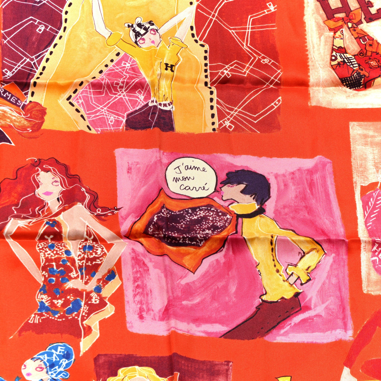 Hermes Silk J'aime Mon Carre Scarf 70 5 of 6