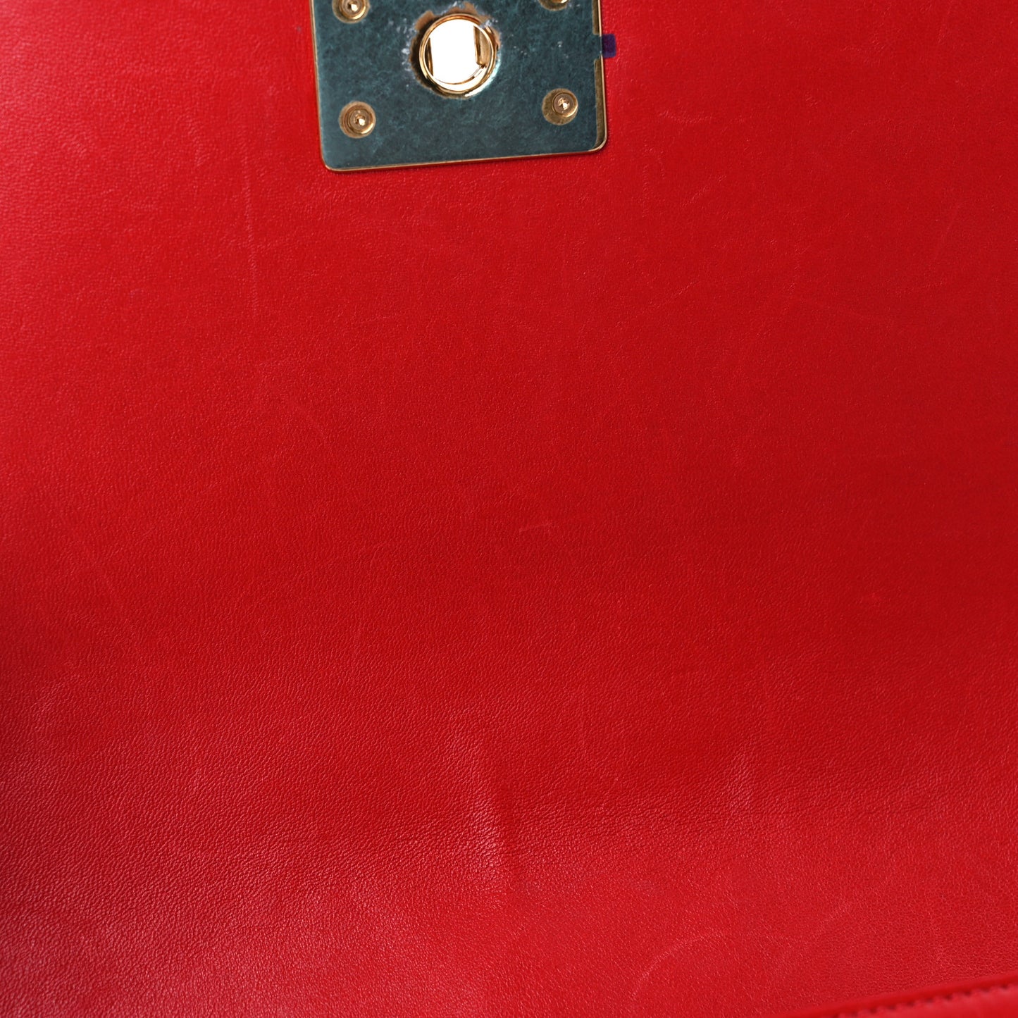 Lambskin Quilted Medium Boy Flap Red