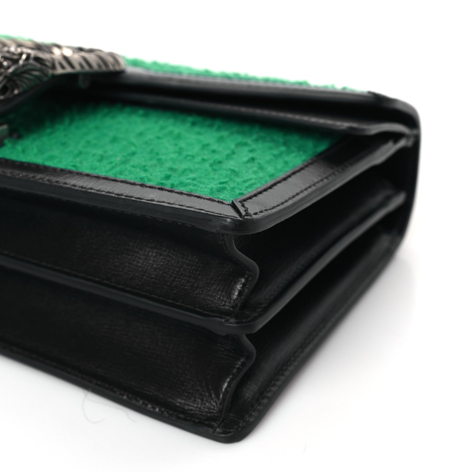 Gucci Casy Wool Azalea Calfskin Small Dionysus Shoulder Bag Deep Emerald Black 9 of 9
