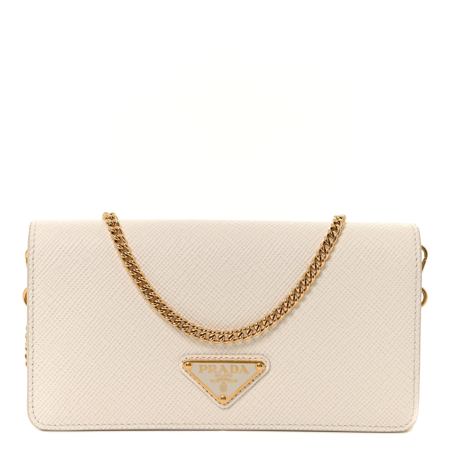 Prada Saffiano Cuir Triangle Logo Miniborse White 1 of 7
