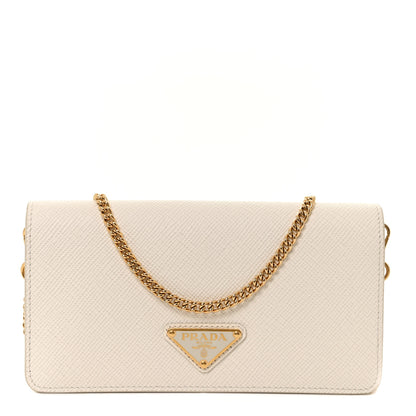 Prada Saffiano Cuir Triangle Logo Miniborse White 1 of 7