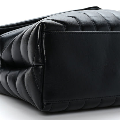 Saint Laurent Calfskin Y Quilted Monogram Medium Loulou Chain Satchel Black 8 of 9