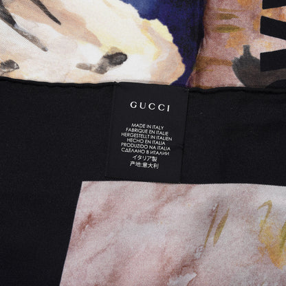 Gucci Silk Guccify Yourself Printed Scarf Black Multicolor 4 of 4