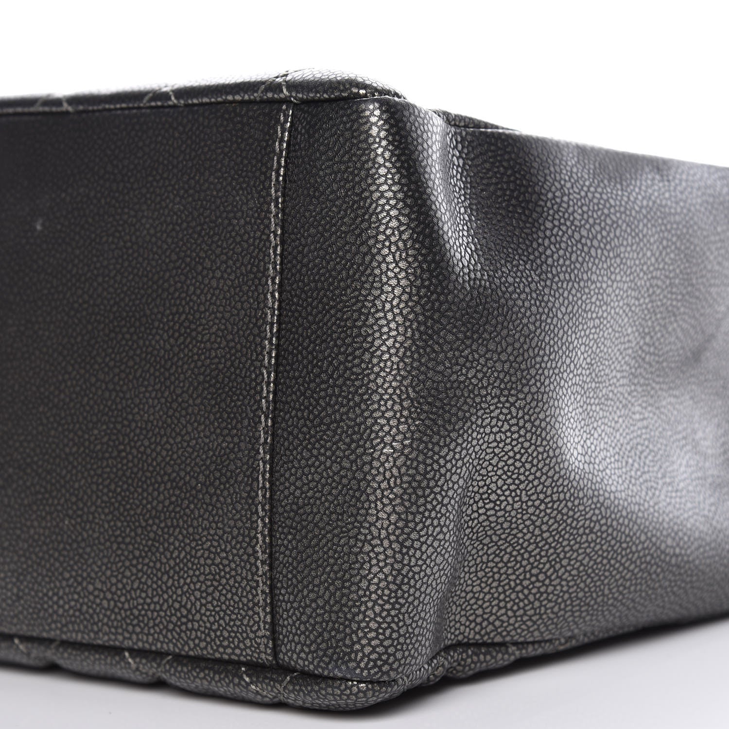 Chanel Metallic Caviar Quilted Grand Shopping Tote GST Dark Silver 12 of 12