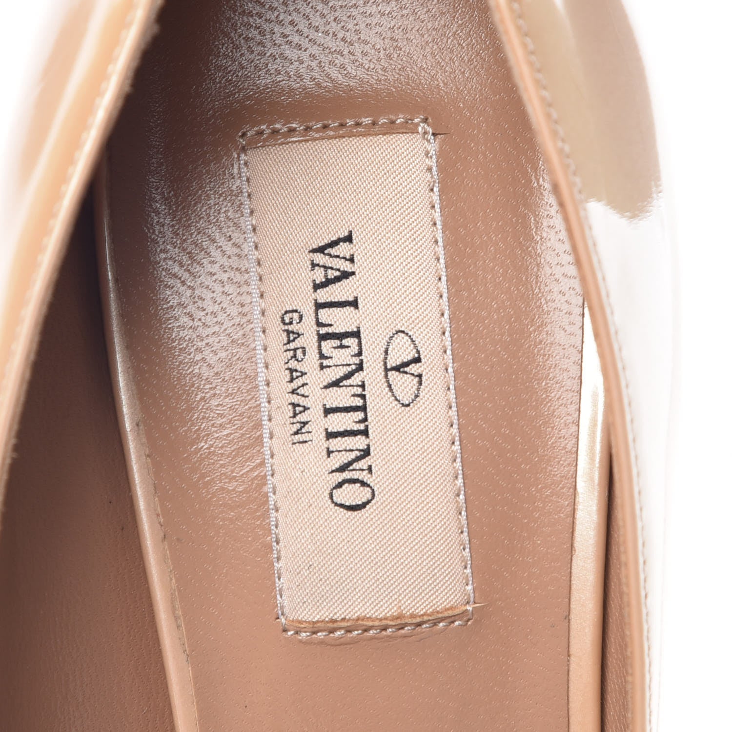 Valentino Garavani Patent Peep Toe Bow Pumps 39.5 Nude 6 of 14