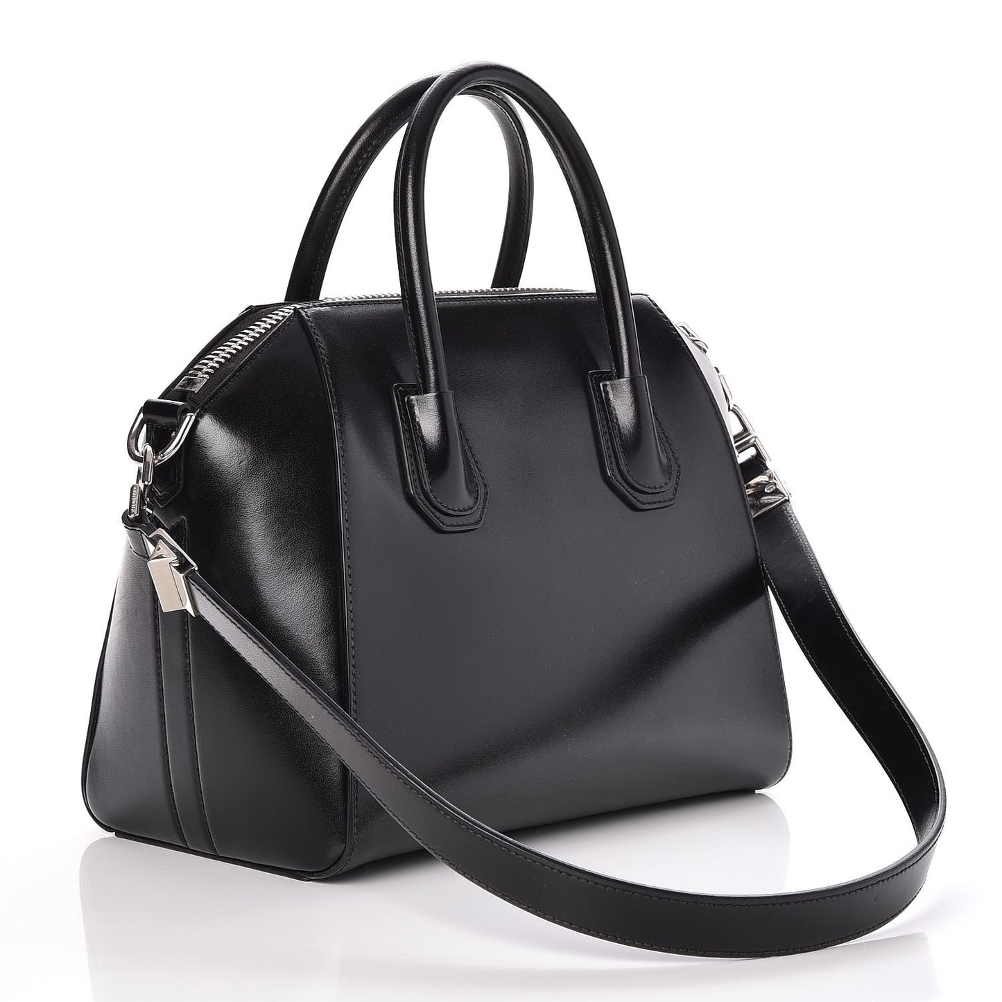 Shiny Lord Calfskin Medium Antigona Black
