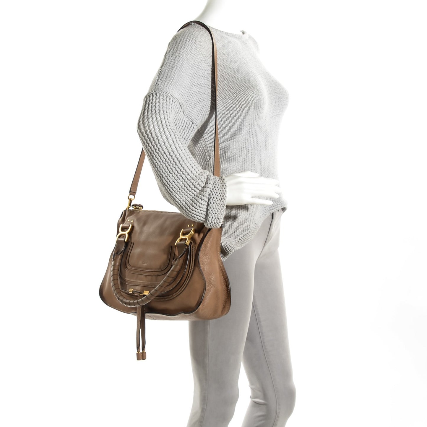 Calfskin Medium Marcie Satchel Nut