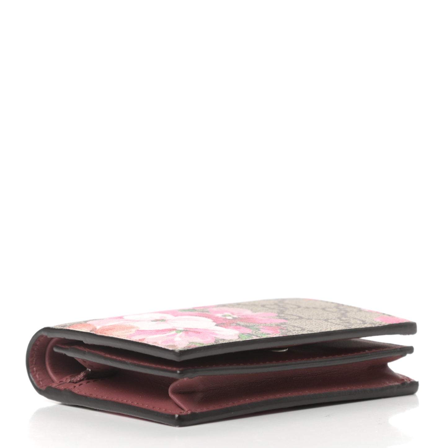 GG Supreme Monogram Blooms Card Case Beige Multicolor Dry Rose