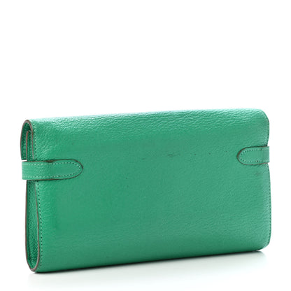 Hermes Chevre Mysore Kelly Longue Wallet Menthe 2 of 5